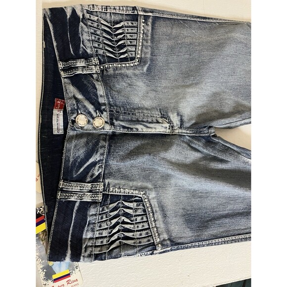 Super riva Push Up Rhinestone Jeans Size 16 Jeans Y2K Colombia Imported NWT RARE - Picture 2 of 6
